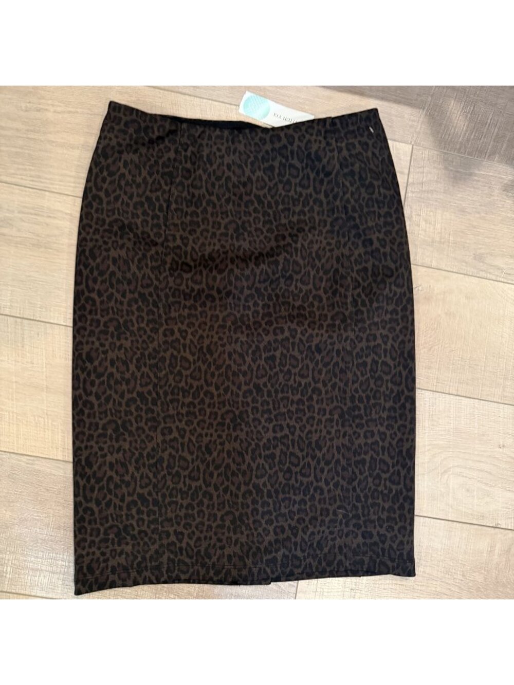 Liverpool WOmens Size 8 Bia Knit Pencit SKirt Brown Cheetah New